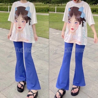[7 MÀU] Quần Dài Nữ Ống Loe cao cấp CÓ TÚI From Chuẩn Hack Dáng - Quần Cạp Cao Ống Xoè size M L 38-68kg TUEANHSHOP