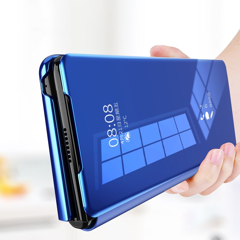 Z Fold 7 6 4 5G Funda Flip Case cho Samsung Galaxy Z Fold 5 2 W21 Fold 3 W22 Mirror Clear View Vỏ da PU Vỏ điện thoại W20 Capa
