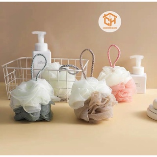 Bông Tắm Tạo Bọt Có Dây Treo Siêu Mềm Tẩy Tế Bào Chết Cam Homeware