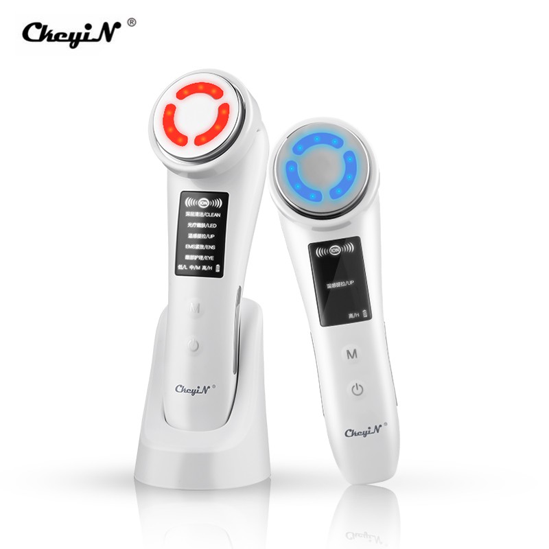 Máy Mát Xa Mặt CkeyiN Tích Hợp Đèn LED 5 Trong 1 Nâng Cơ Giúp Trẻ Hóa Da MR580