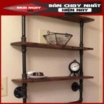 kệ gỗ 3d treo tường 3 tầng kệ sách decor bằng ống săt bền đẹp trang trí nhà và quán cafe sáng tạo TRENDDECOR.vn — ảnh 1