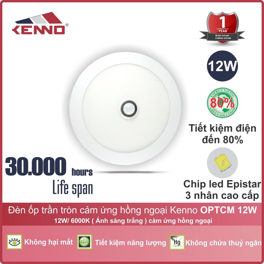 Ốp trần tròn cảm ứng OPTCM CHÍNH HÃNG Made in Việt Nam