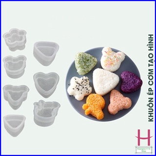 Bộ 7 Khuôn ép cơm tạo hình, làm cơm nắm, làm bánh cho bé - bằng nhựa trong suốt siêu đẹp { H }