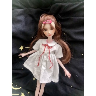 Váy đầm trắng thêu tiểu thư size xinyi,, blythe