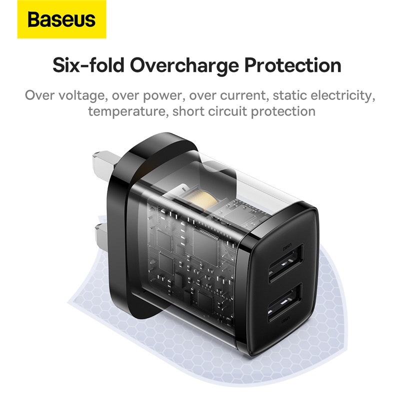 Ảnh Cốc sạc nhanh Baseus hai cổng USB EU 2.1A Max tiện lợi 3