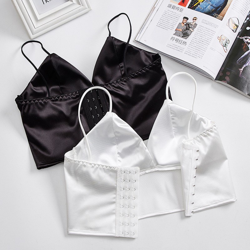 Áo Bra Satin Lụa Bóng 8 nấc cài, áo 2 dây co giãn sexy AB05 [95's House]