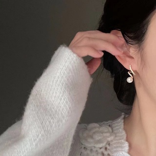 Khuyên Tai Hình Học Đính Kim Cương & Ngọc Trai Thanh Lịch Kiểu Hàn Quốc Thiết Kế