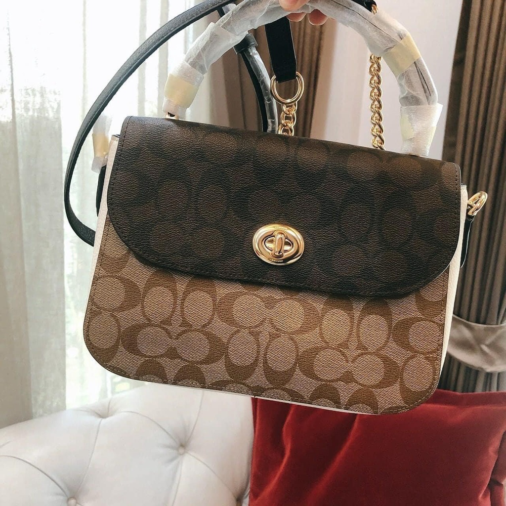 Coach Marlie Top Handle Satchel in signature canvas with Quilting Shopee Việt Nam