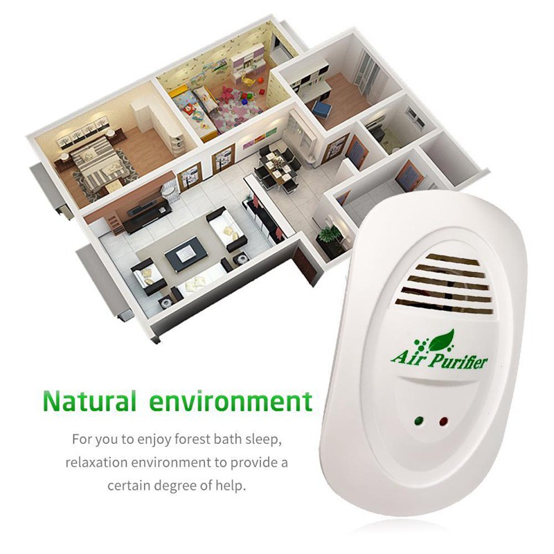 Máy lọc không khí Mini có thể cắm được Phòng nhỏ Làm mát không khí treo tường Giảm mùi hôi từ thú cưng, Ion âm cho văn phòng tại nhà phích cắm US