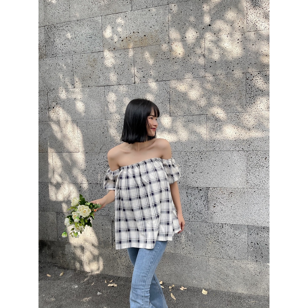 ÁO TRỄ VAI TAY BỒNG NỮ ÁO KIỂU BÁNH BÈO TAY PHỒNG - OFF SHOULDER TOP