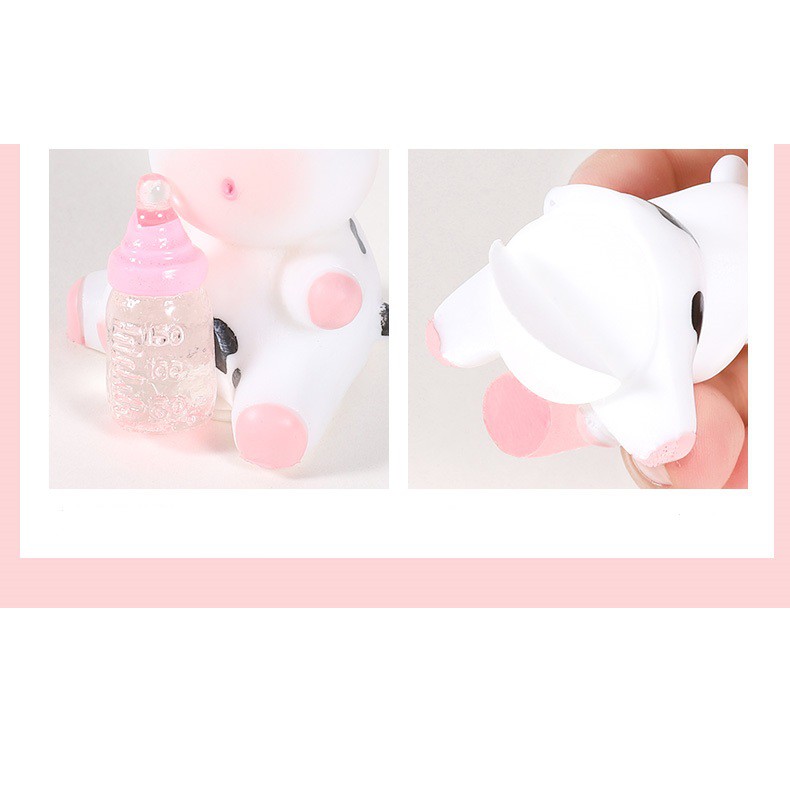 Bộ decor Bò sữa trang trí taplo ô tô vô cùng đáng yêu , phụ kiện xe hơi sáng tạo, hoặc để bàn làm việc có tặng kèm sáp t