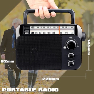 Ảnh Radio Retekess TR604 FM / AM 2 Băng Tần Có Thể Sạc Lại Với Giắc Cắm Tai Nghe 3.5mm Cho Người Già 4