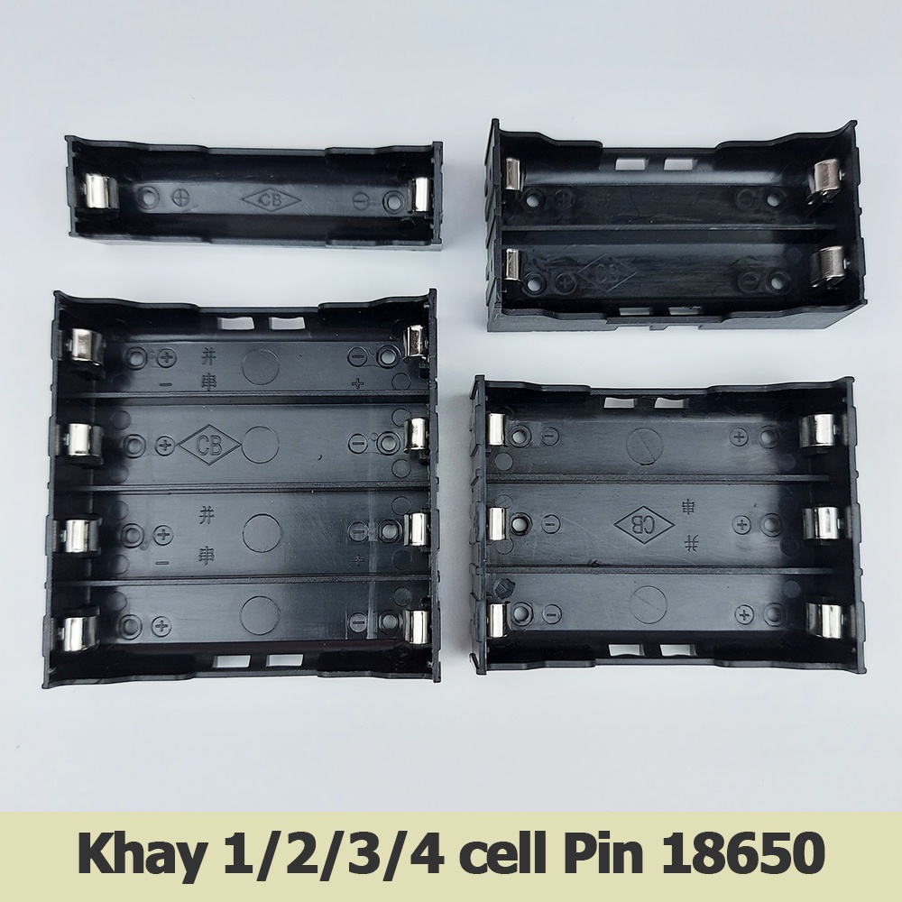 Khay pin 18650 1 2 3 4 cell Pin Đế giữ pin có chân hàn Mạ Kẽm | Shopee ...