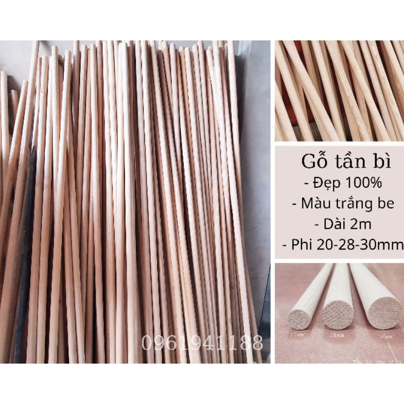 ( Hàng Đẹp) Thanh Gỗ Tròn Treo Rèm Gỗ Tần Bì Dài 2m ( nhiều kích cỡ ...