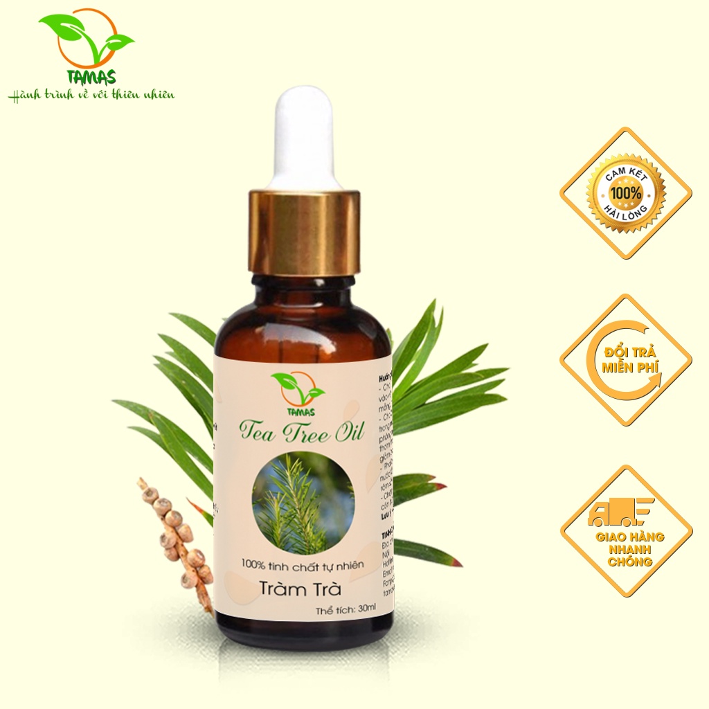 Ảnh Tinh dầu Tràm Trà nguyên chất chai 10ml/30ml TAMAS, Tinh dầu thơm phòng, khử mùi, thanh lọc không khí, làm đẹp da,... 2