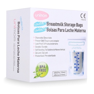 Túi đựng sữa mẹ Unimom Compact không có BPA 210ml (30túi/Hộp) UM870251