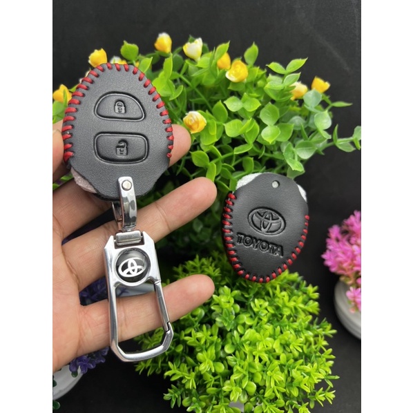 Bao da chìa khoá Toyota Vios 2007-2012 yaris,innova,Fortuner,hilux ( 2 nút có chìa )