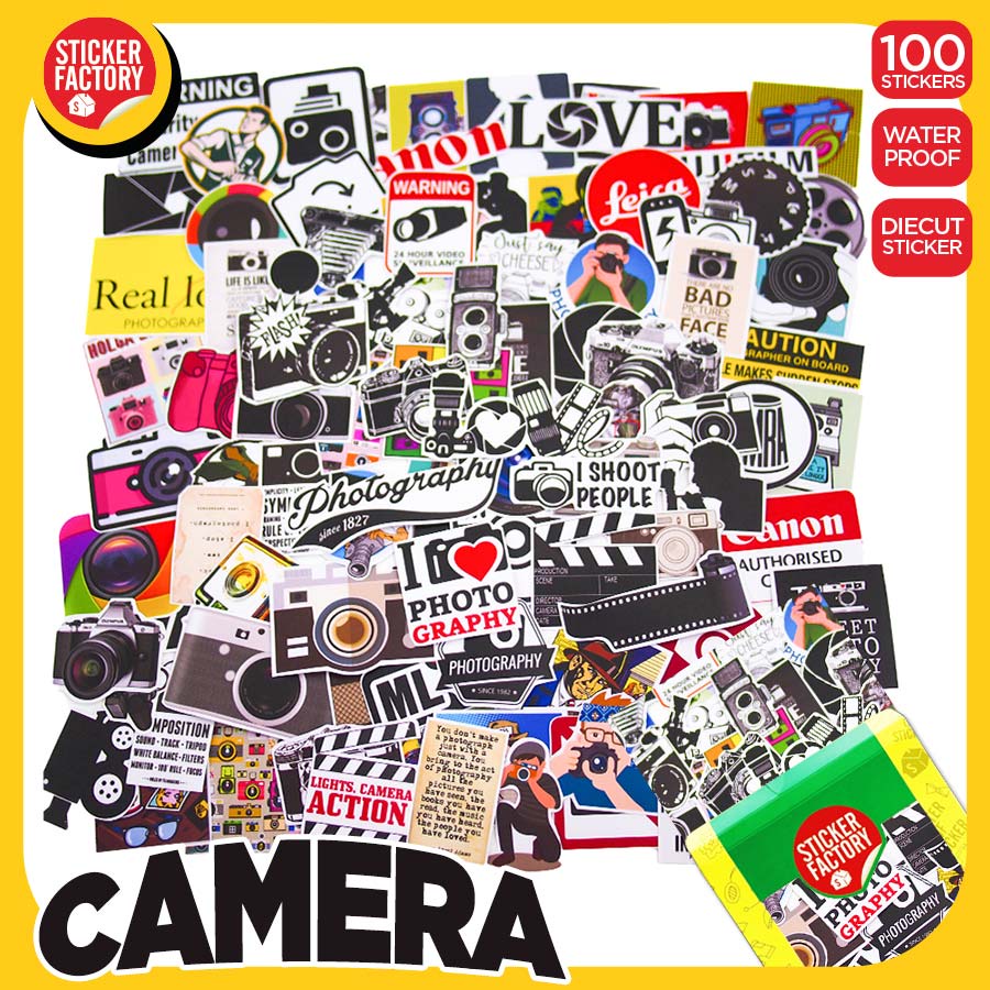 Set 100 Sticker hình dán - Camera | Shopee Việt Nam
