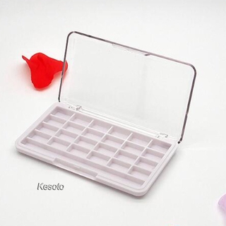 24 Lưới Trống DIY Trang Điểm Bảng Phấn Mắt Hộp Pallet [Nắp Trong Suốt Blusher Son Môi Pressed Powder Bronzer Hộp Đựng Hộp Đựng Có Khe Cắm Bàn Chải