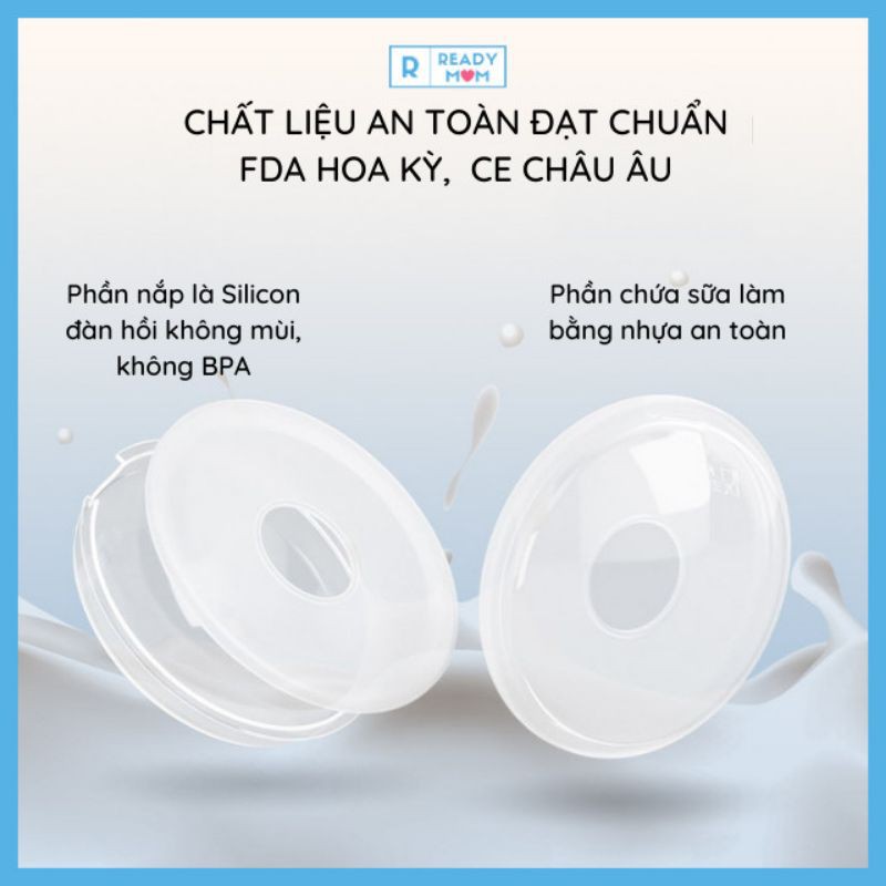 Hộp 2 Phễu Hứng Sữa Silicon CÓ NÚT ĐẬY | Chất Liệu An Toàn| Dành Cho Mẹ Nuôi Con Bú| CMBear Trung Quốc