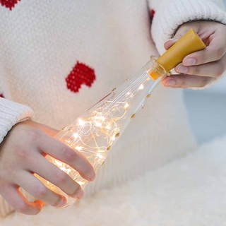 2M 20LED Đèn Chai Rượu Có Nút Chai, Đèn Dây Cổ Tích Hoạt Động Bằng Pin Nhiều Màu Sắc, Đèn Chai Dây Đồng Chống Thấm Nước Cho Tiệc Cưới Giáng Sinh Trang Trí Ngoài Trời Trong Nhà