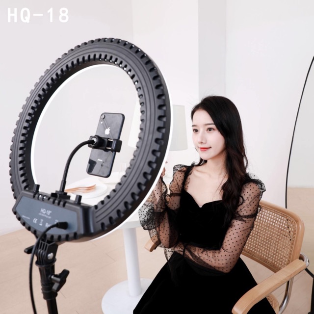 Bộ Đèn Livestream RL21 Size 54cm + Chân Đèn + Kẹp Điện Thoại - Cực Chắc Chắn- Hỗ trợ Makeup Quay Video