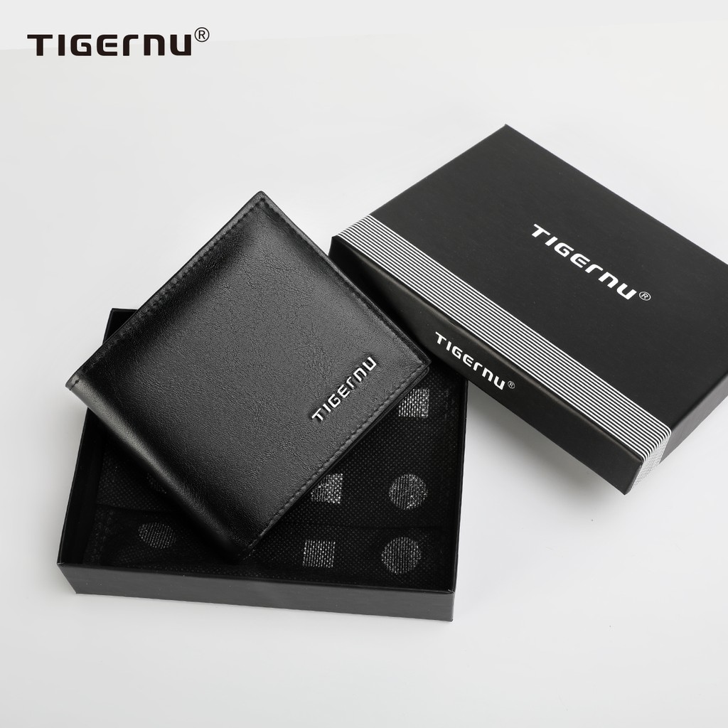 Ảnh Tigernu 8006 Ví Ngắn Gập Đôi Chống RFID Kèm Hộp Đựng Cao Cấp 1