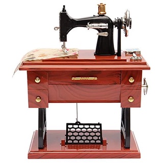 Máy may Treadle Hộp nhạc, Quà tặng âm nhạc cổ điển Đồ chơi giáo dục Trang trí nội thất Mô hình thời trang