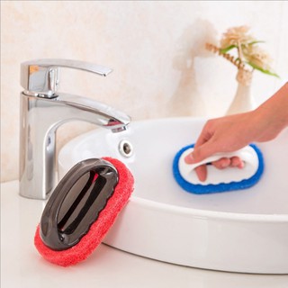 Bàn Chải Bọt Biển Chống Xước Đa Năng Có Tay Cầm Đa Năng Sạch Sẽ Tiện Dụng