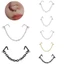 THEGIRL8B Đôi Mũi Dây Xích Nostril Bóng Nữ Kim Cương Giả Trái Tim Tình Yêu Dây Xích Nam Septum Nhẫn Mũi Stud