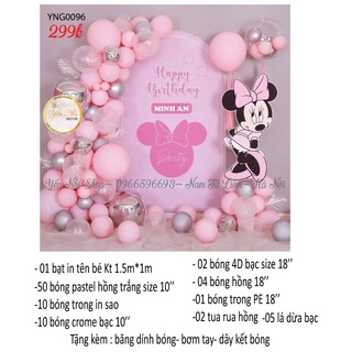Sét trang trí sinh nhật cho bé kèm bạt in tên bé cao cấp YẾN NHI SHOP