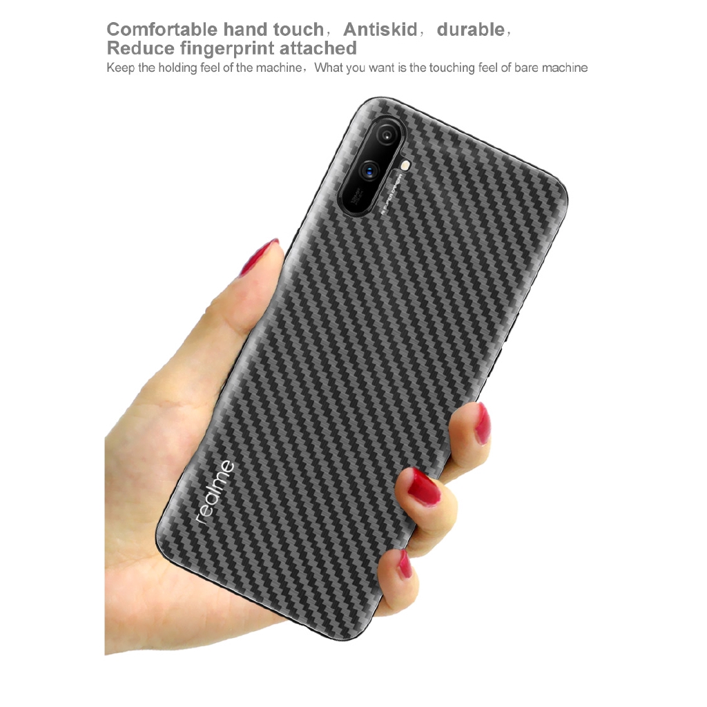 2 Chiếc OPPO Realme 11 4G 5G Realme 10 4G Họa Tiết Sợi Carbon Mờ Mặt Sau Miếng Dán Phía Sau Phim Bảo Vệ Mềm Mờ