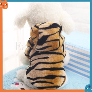 Thu Đông Mới Flannel Nút Xoay Hổ Thú Cưng Trang Phục Thú Cưng Chó Mèo Quần Áo Thu Đông