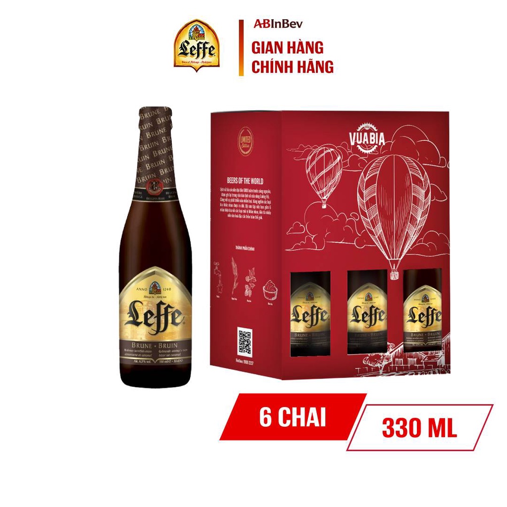 Bia Leffe Brune nhập khẩu thượng hạng lốc 6 chai (330ml/chai)
