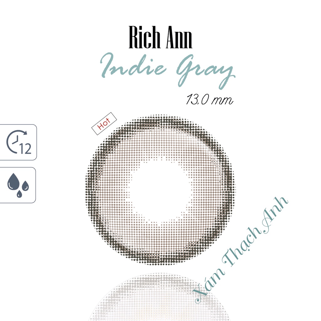 Ảnh Lens Mắt 1 Ngày Ann365 Indie Gray Xám Thạch Anh - Kính Áp Tròng Ann365 Xám Đủ Độ 2