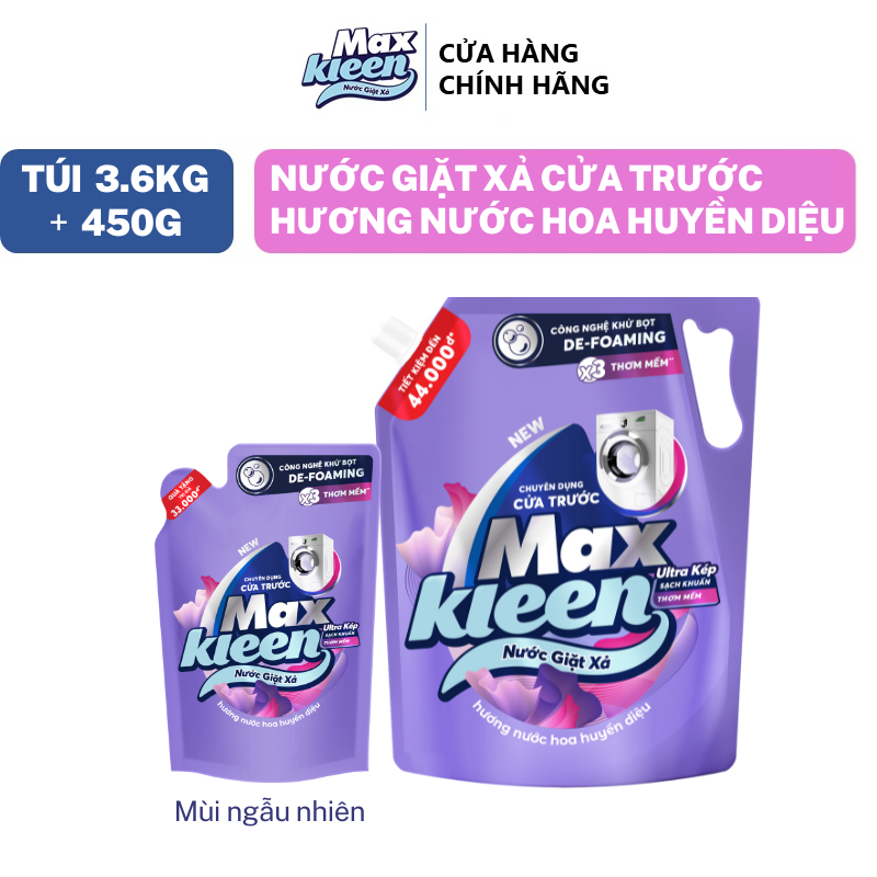 Ảnh Combo Túi Nước Giặt Xả MaxKleen chuyên dụng Cửa Trước 3.6kg + Túi 450G mùi ngẫu nhiên 2