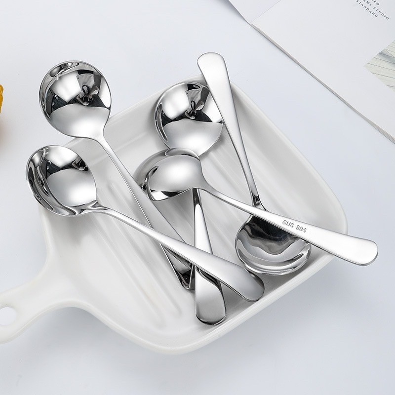 Thìa ăn cơm inox 304 đầu tròn Cao cấp M44