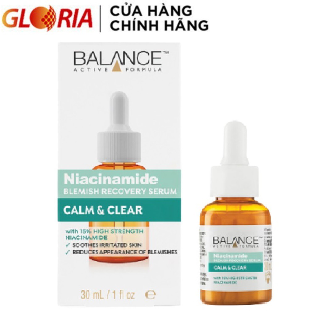 Serum Ngừa Mụn Mờ Thâm Balance Active Formula Niacinamide 15% Blemish Recovery 30ml