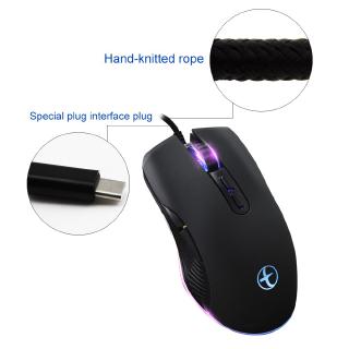 Chuột Chơi Game Có Dây Type-C RGB Chuột Quang Công Thái Học 3200 DPI Cho Văn Phòng PC Laptop Game Thủ Chuột Mát