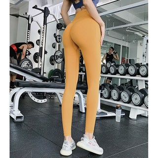 Quần Tập Gym Nữ Legging Trơn Rúm Cạp Cao Chun Mông Tôn Dáng