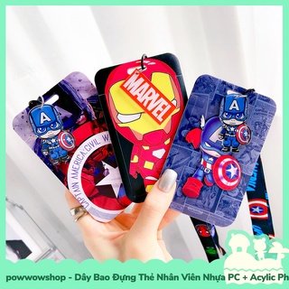 Dây Móc Bao Đựng Thẻ Nhân Viên Nhựa PC + Acrylic Phong Cách Siêu Anh Hùng Superheroes MarvDC