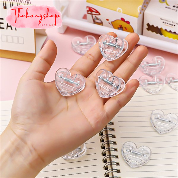 3 Kẹp Giấy Trái Tim Trong Suốt