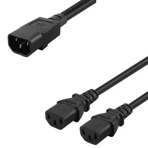Dây nguồn bộ chia IEC320-C14 sang 2C13 mới 1-to-2 Máy chủ 350mm