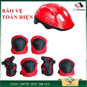 Bộ bảo vệ tay chân cho bé hàng chính hãng 6 món (không mũ), 7 món (có mũ) cho bé từ 3-12 tuổi