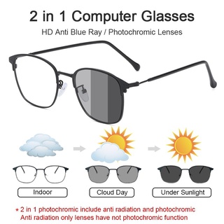 Kính Photochromic Chống Bức Xạ Máy Tính Kim Loại Chống Ánh Sáng Xanh Kính Mắt Dành Cho Nữ Kính Ống Kính Có Thể Thay Thế