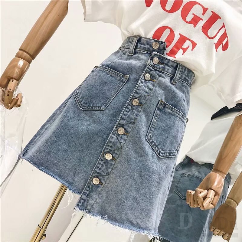 Ảnh Chân Váy Ngắn Dáng Chữ A Lưng Cao Chất Liệu Cotton Phong Cách Hàn Quốc Thời Trang Cho Nữ 3