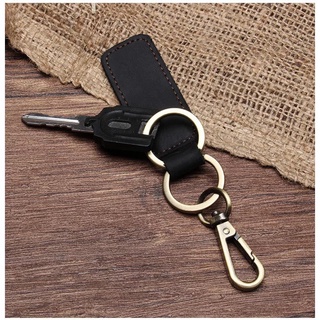 Móc chìa Khoá Da Bò Thật - Handmade 100% - Khoá Đồng _DN5022