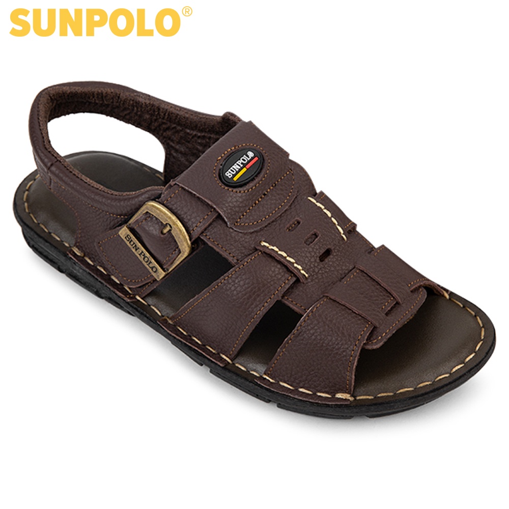 Ảnh Xăng Đan Nam Da Bò Cao cấp SUNPOLO SDA023 4