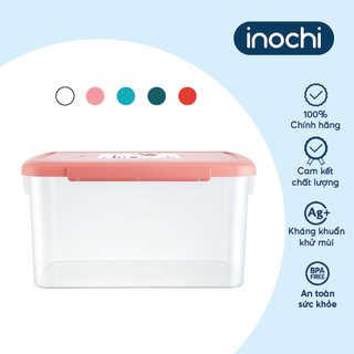 Thùng thực phẩm Inochi - Hokkaido 30L Thân Trắng trong+Nắp Xanh/Đỏ/Hồng/Trắng