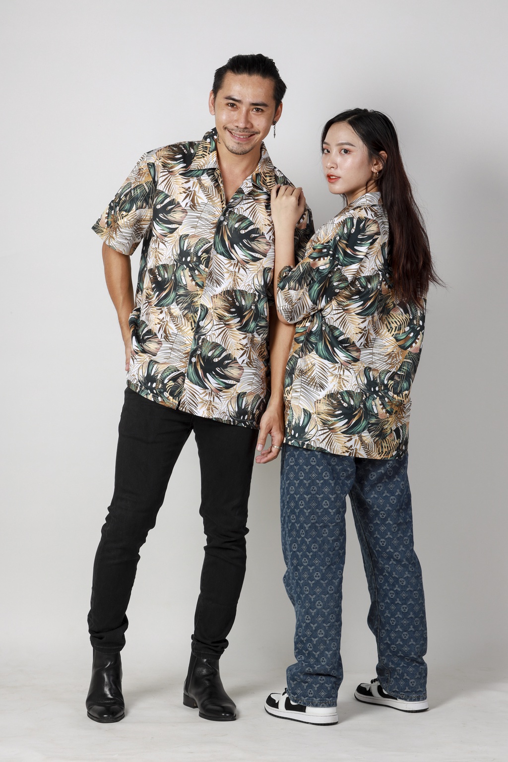 Mô tả Áo Sơ Mi nam nữ Hoạ Tiết Tay Ngắn Cổ Vest Uniex Thời Trang Vải Lụa Local Brand M Studio - 5